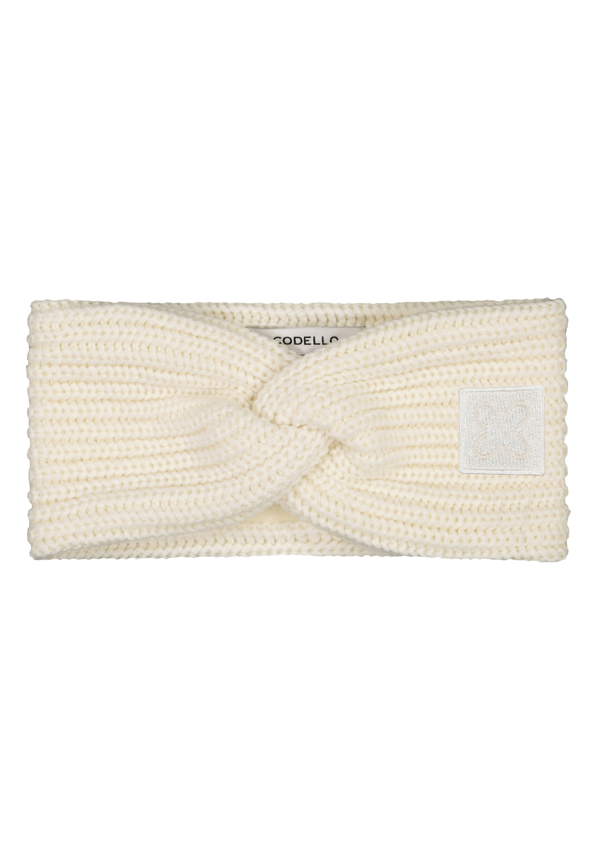 Stirnband aus Rippstrick und Fleece in weiß | Codello